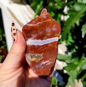 Polished Ocean Jasper Palm Stone